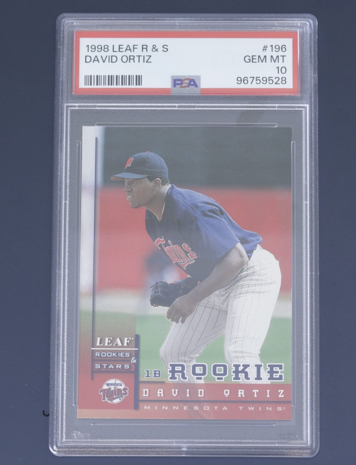 1998 Leaf Rookies & Stars David Ortiz Rookie #196 PSA 10 GEM MT Twins HOF