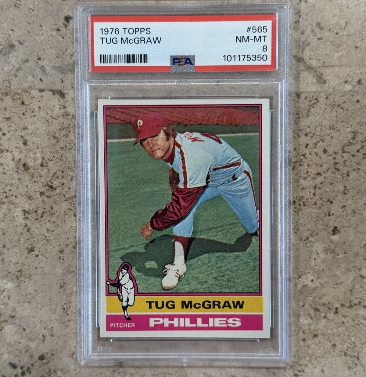 1976 Topps Tug McGraw #565 PSA 8 NM-MT Philadelphia Phillies Pitcher Baseball