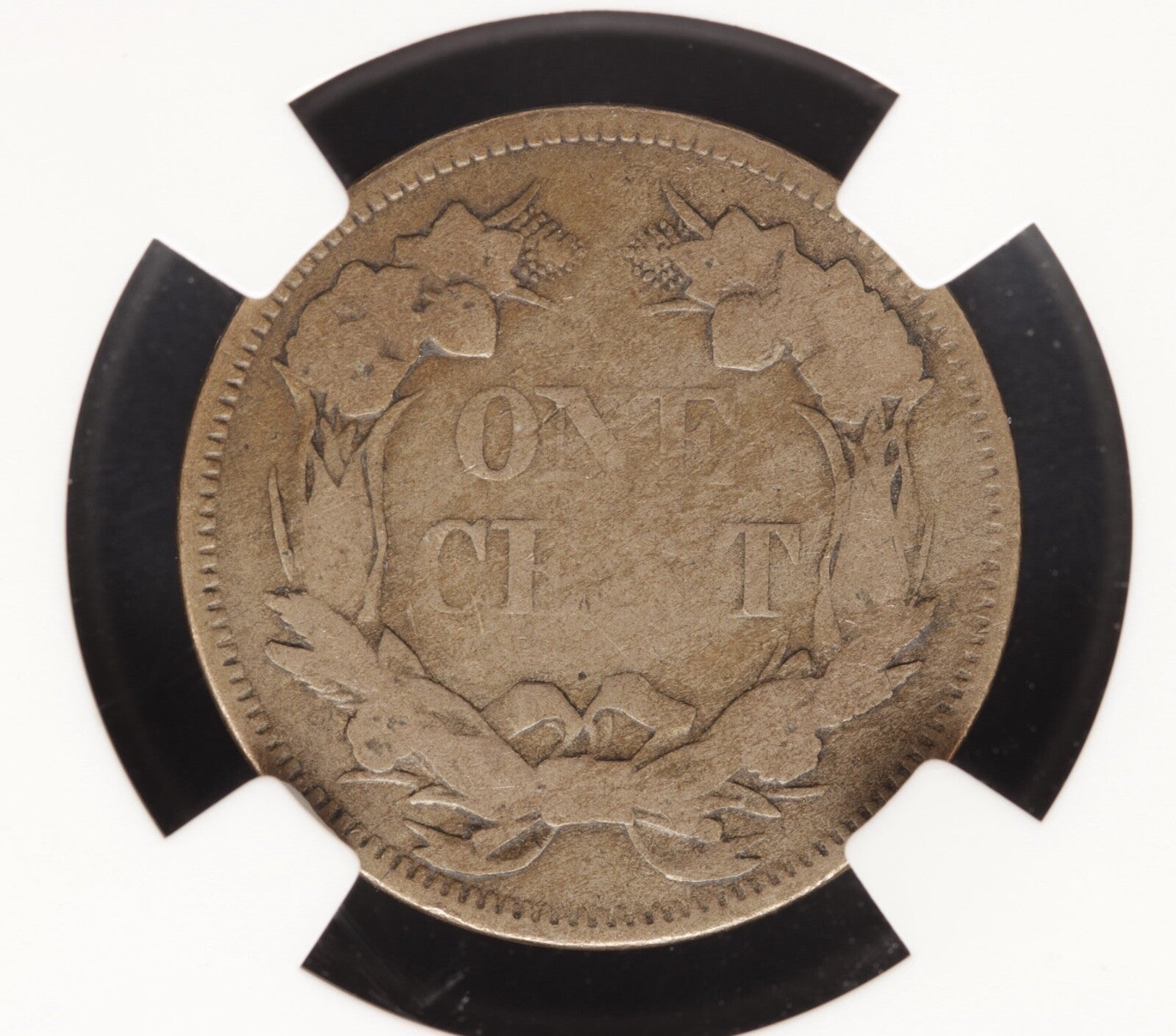 1857 Flying Eagle Cent NGC Fine Details Obv Scratched Small Cent 1C Coin