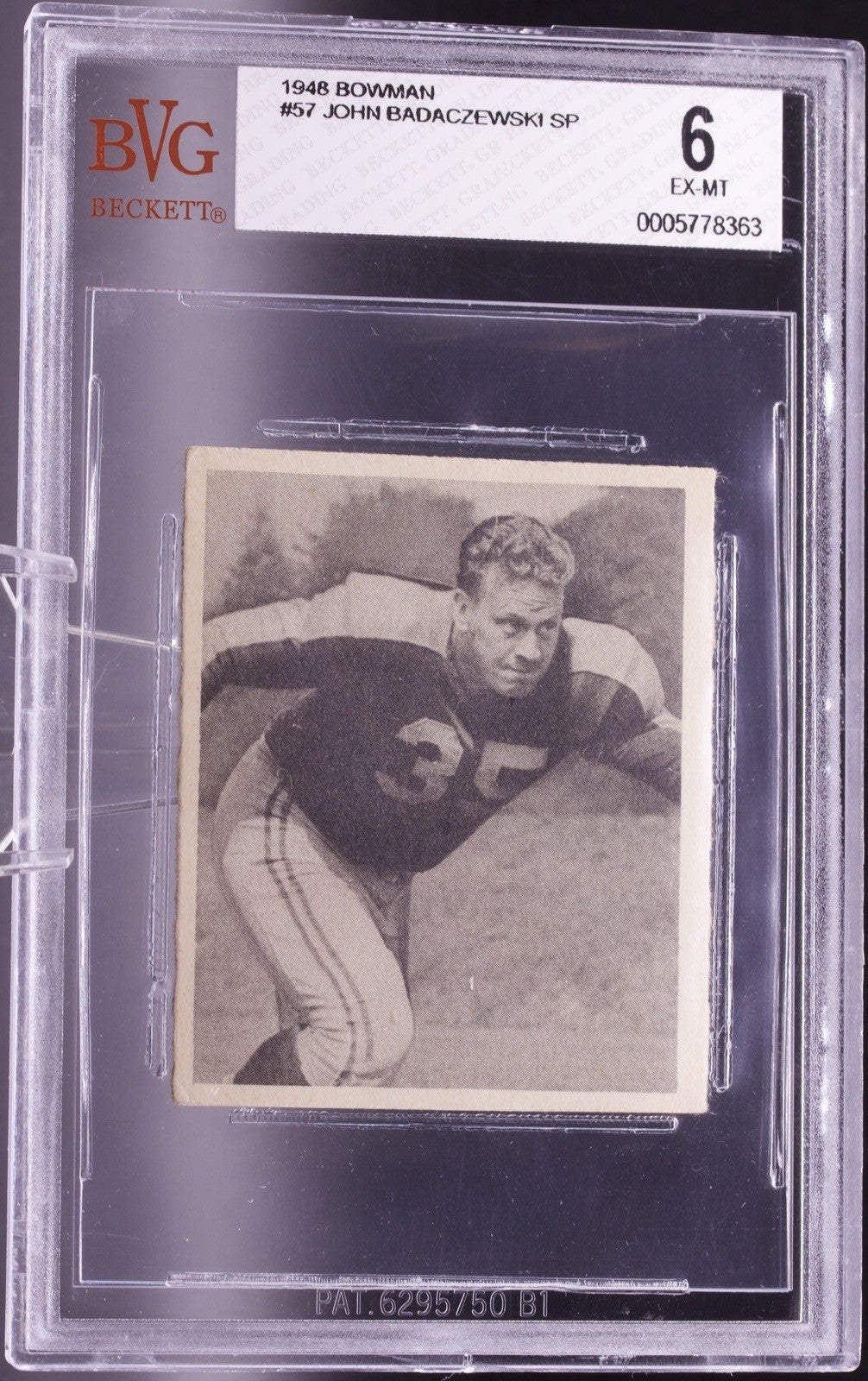 1948 Bowman Football #57 John Badaczewski SP Short Print RC BVG 6 EX-MT Rare