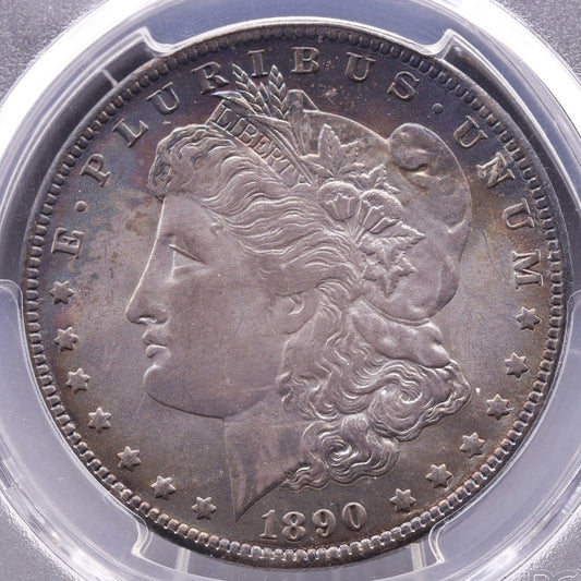 1890-O Morgan Dollar PCGS MS64 Toned Choice Unc New Orleans Mint Silver Coin
