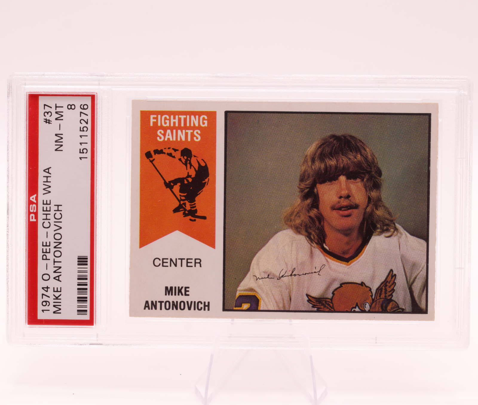 1974 O-Pee-Chee WHA Mike Antonovich #37 PSA 8 NM-MT Minnesota Fighting Saints