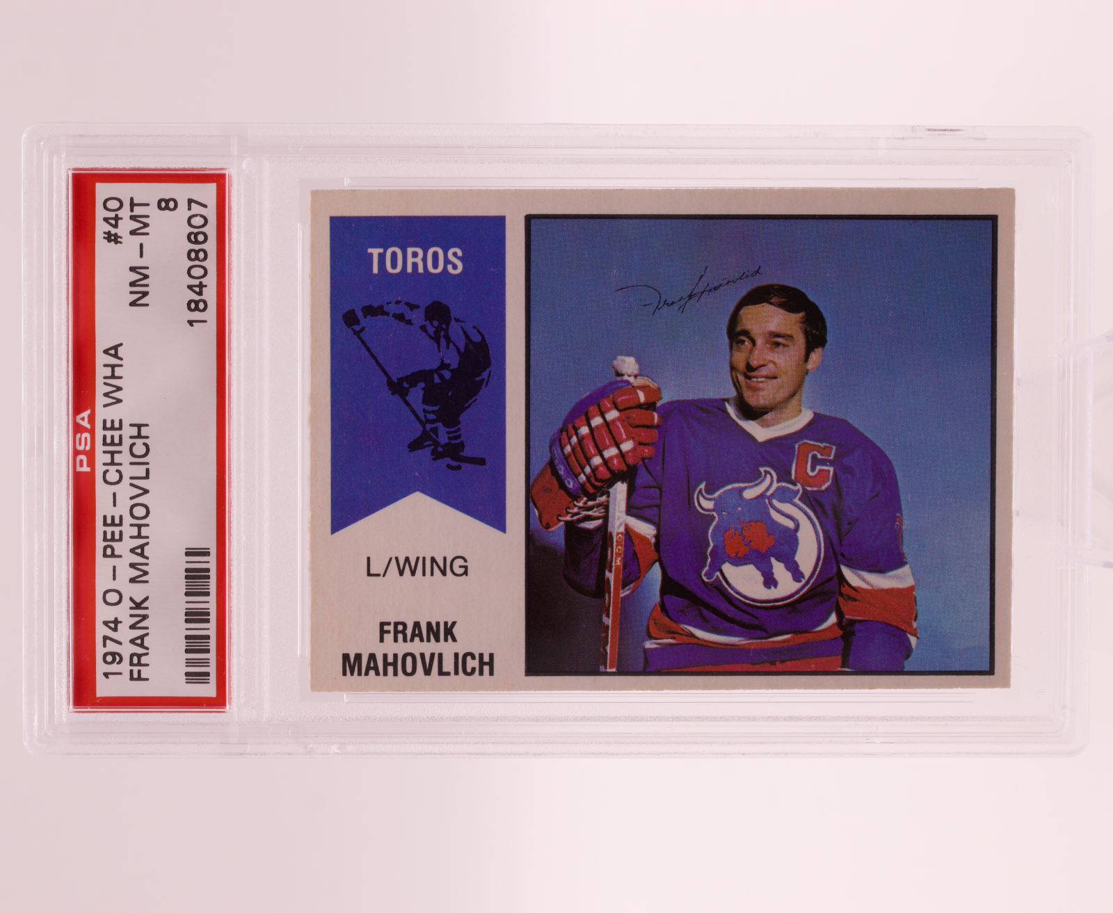 1974 O-Pee-Chee WHA Frank Mahovlich #40 PSA 8 NM-MT Toronto Toros HOF Vintage