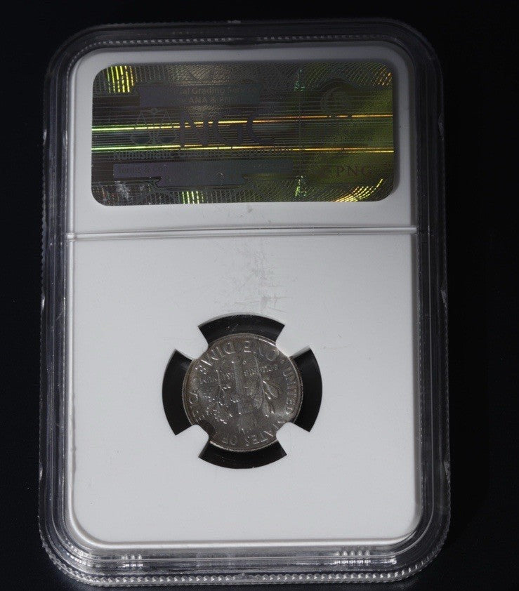 1963-D Roosevelt Dime MS66 NGC • Rims Toned in Fire Red & Golden Hues • Gem BU
