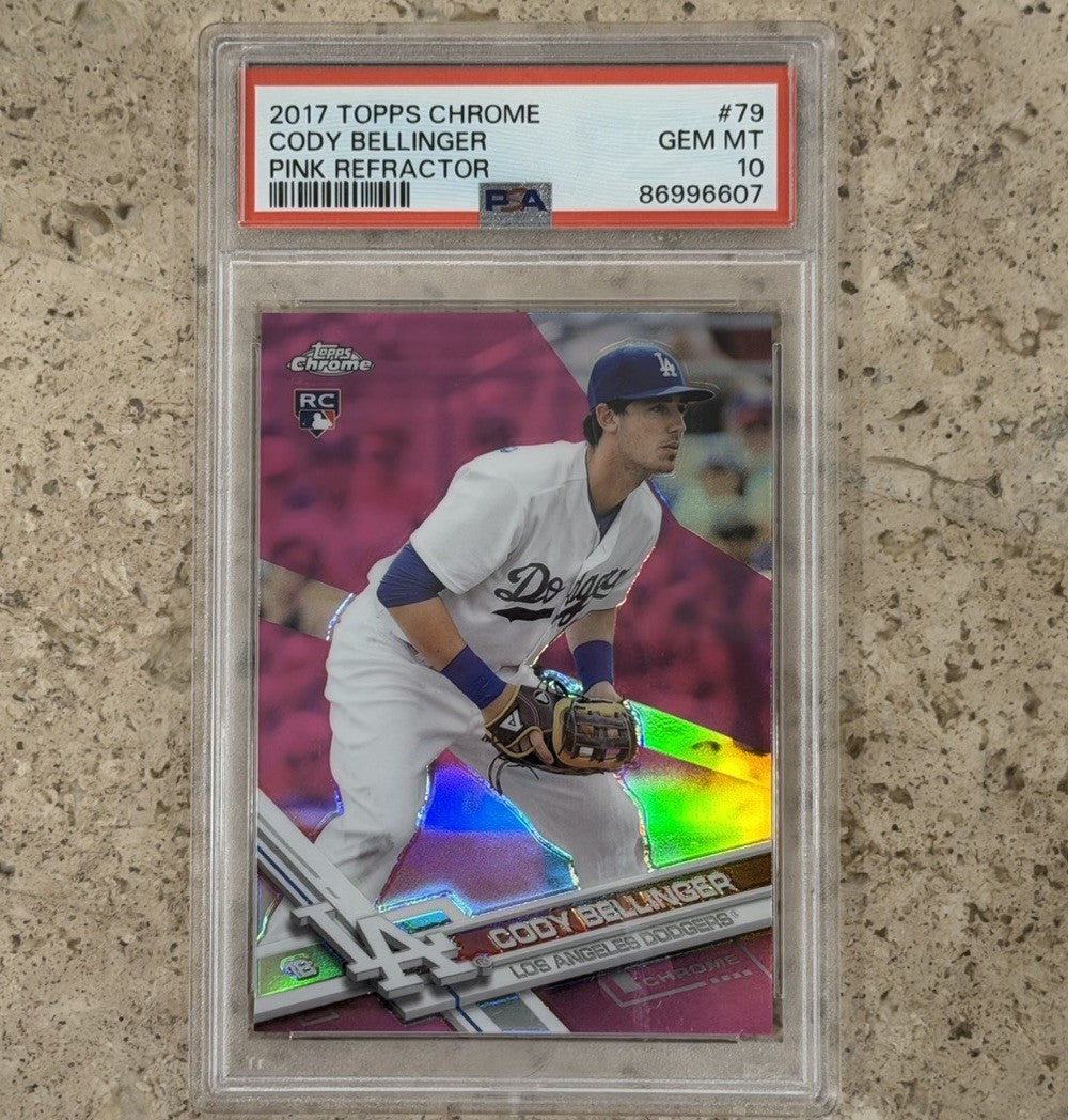 2017 Cody Bellinger Topps Chrome Pink Refractor RC #79 PSA 10 GEM MINT Dodgers