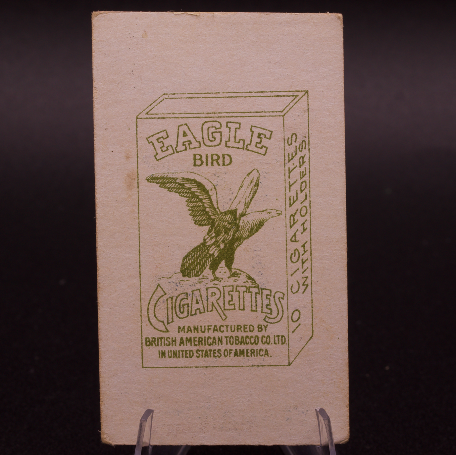 Antique Eagle Bird Cigarettes Siam Thailand Tobacco Card Inao Raden Suranakong