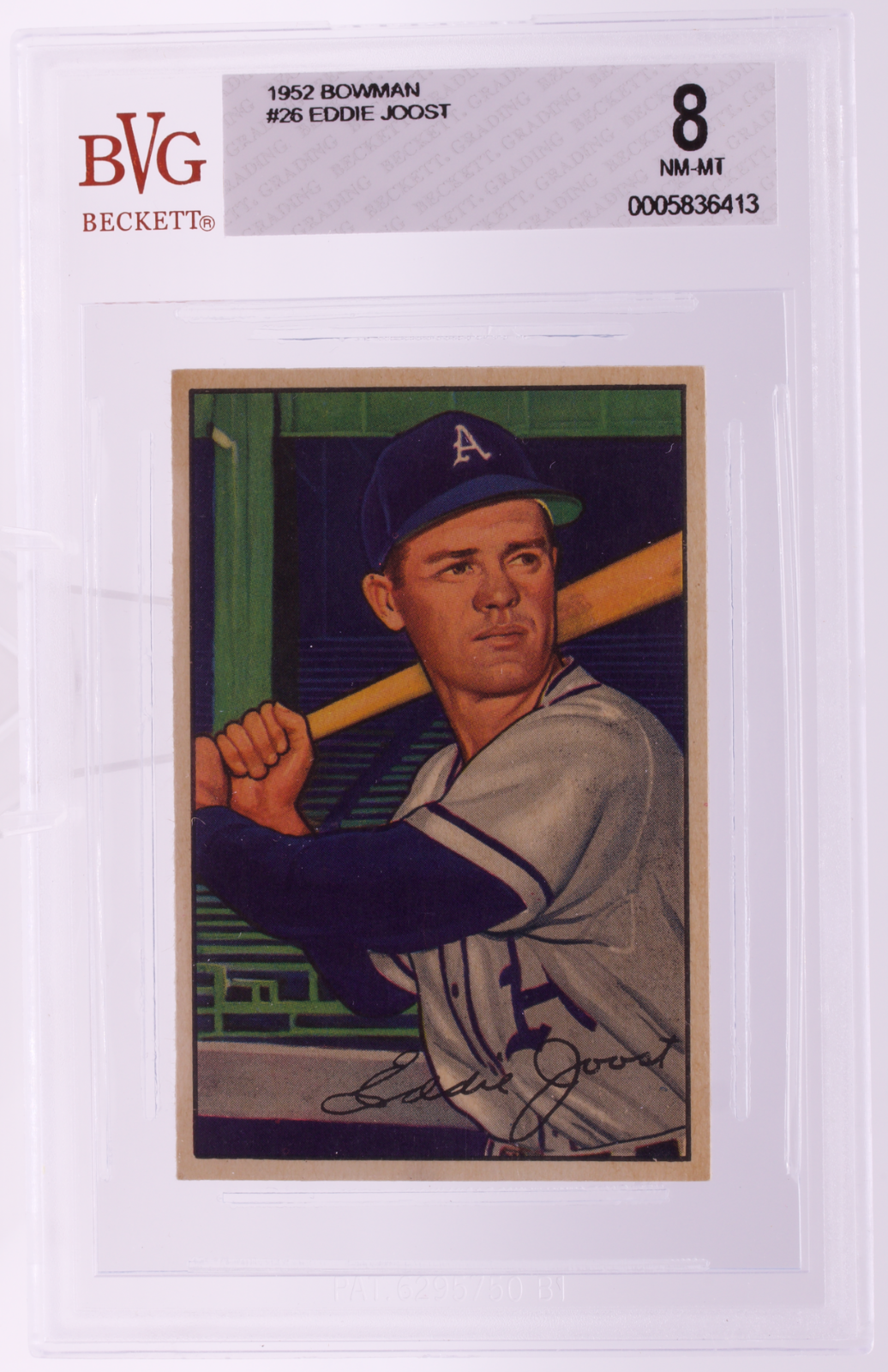 1952 Bowman Eddie Joost #26 BVG 8 NM-MT Philadelphia As Vintage Baseball
