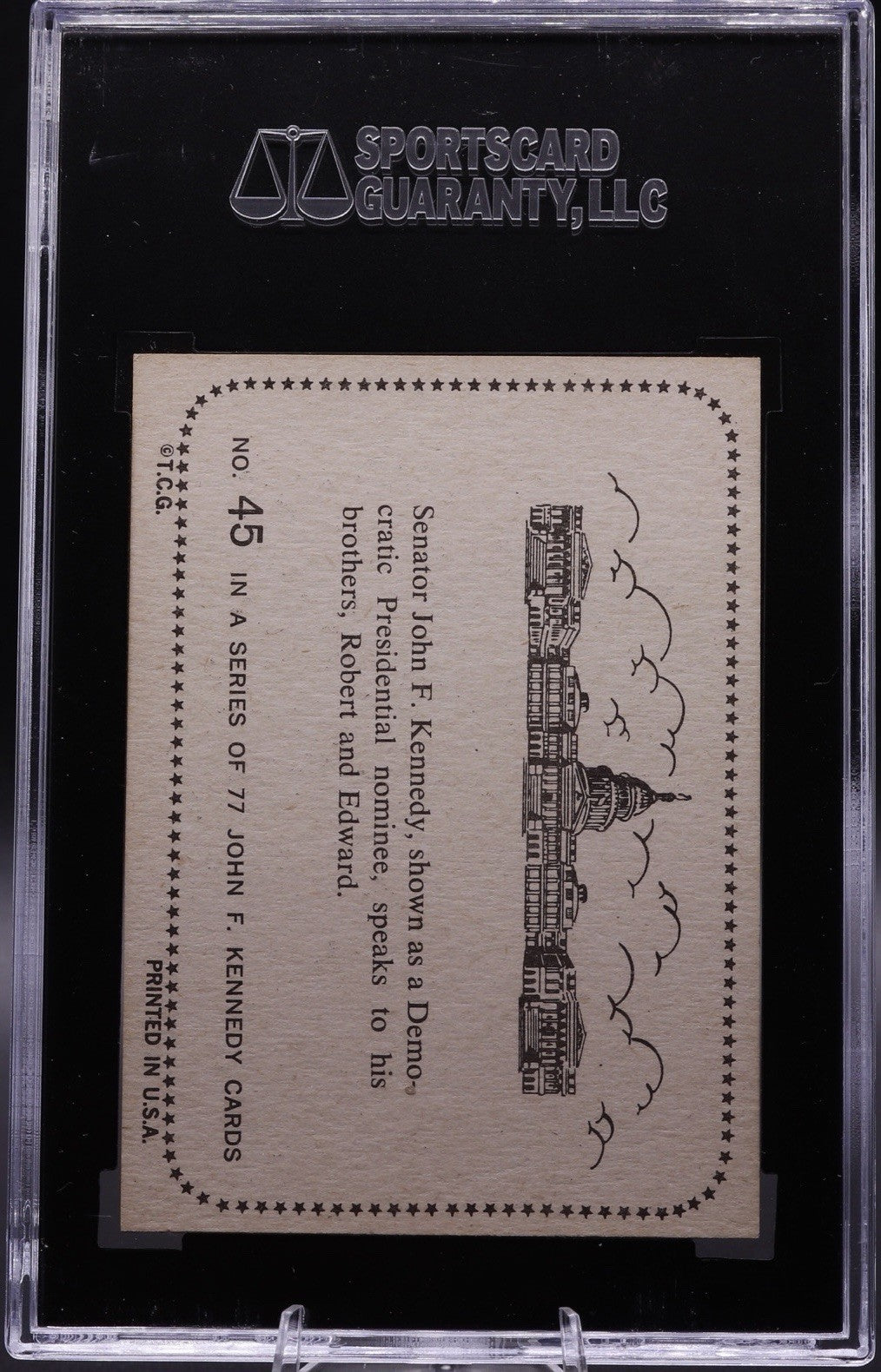 1964 Topps John F. Kennedy #45 SGC 7.5 NM+ • JFK with Brothers Robert & Edward