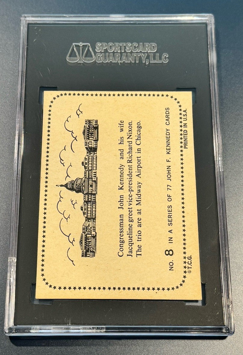 1964 Topps JFK #8 • SGC 80 EX/NM 6 • JFK & Nixon Historic Airport Moment