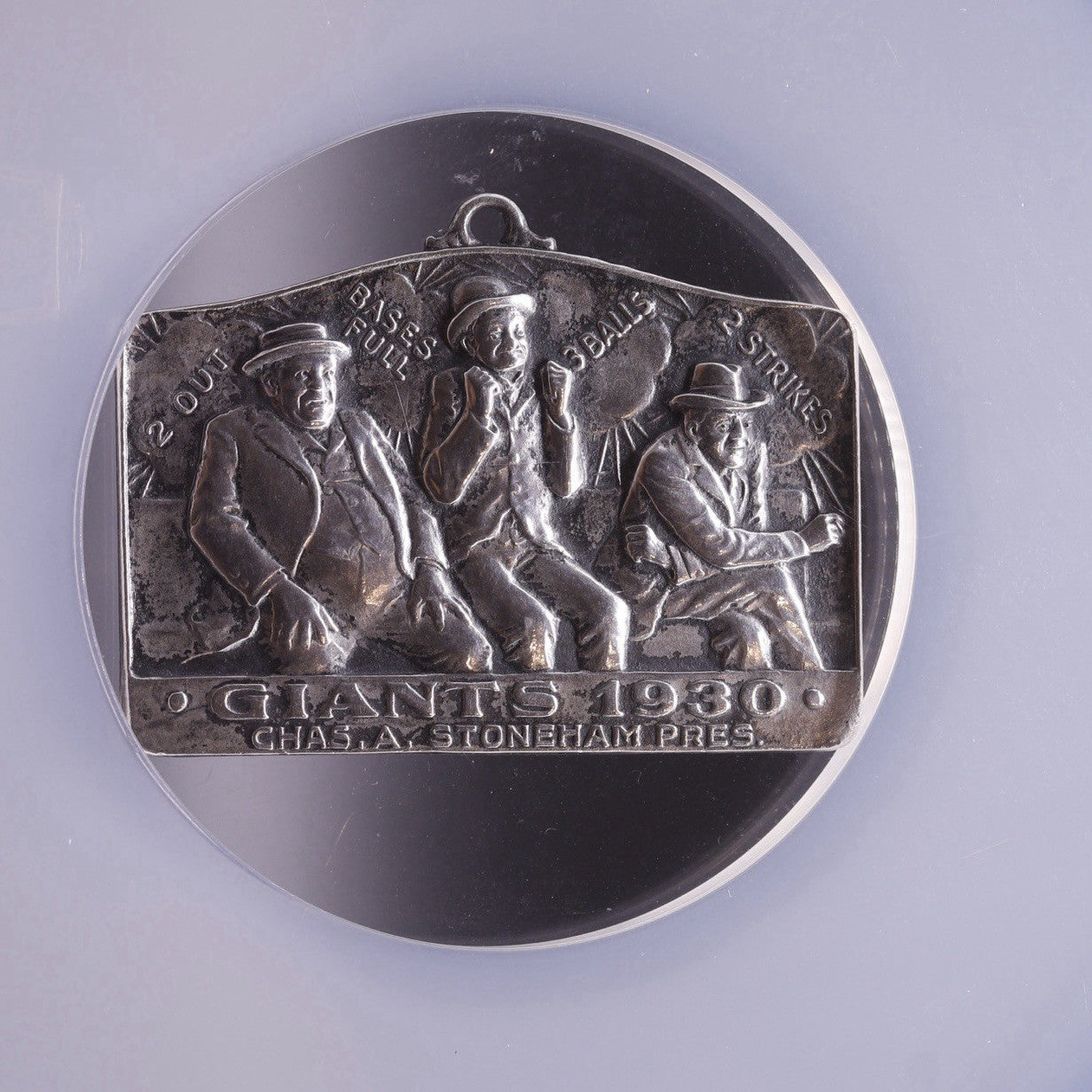 1930 New York Giants Sterling Silver Season Pass Edward Burke Lambert Bros NGC