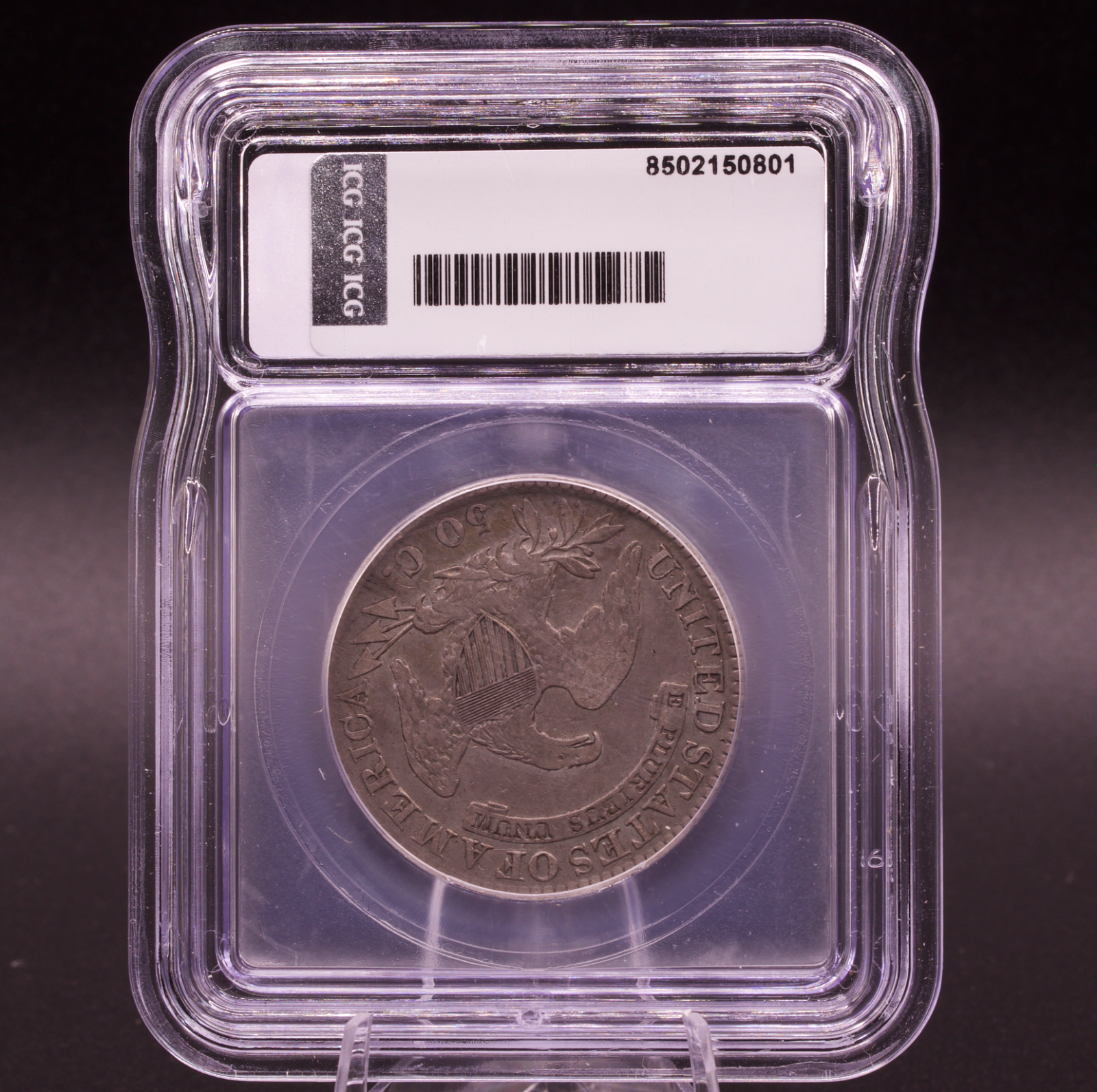 1821 Capped Bust Half Dollar 50C Dramatic Planchet Flaw Mint Error ICG Fine 15