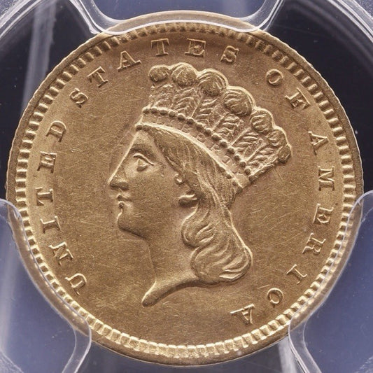 1859 Type 3 Gold Dollar Indian Princess PCGS AU58