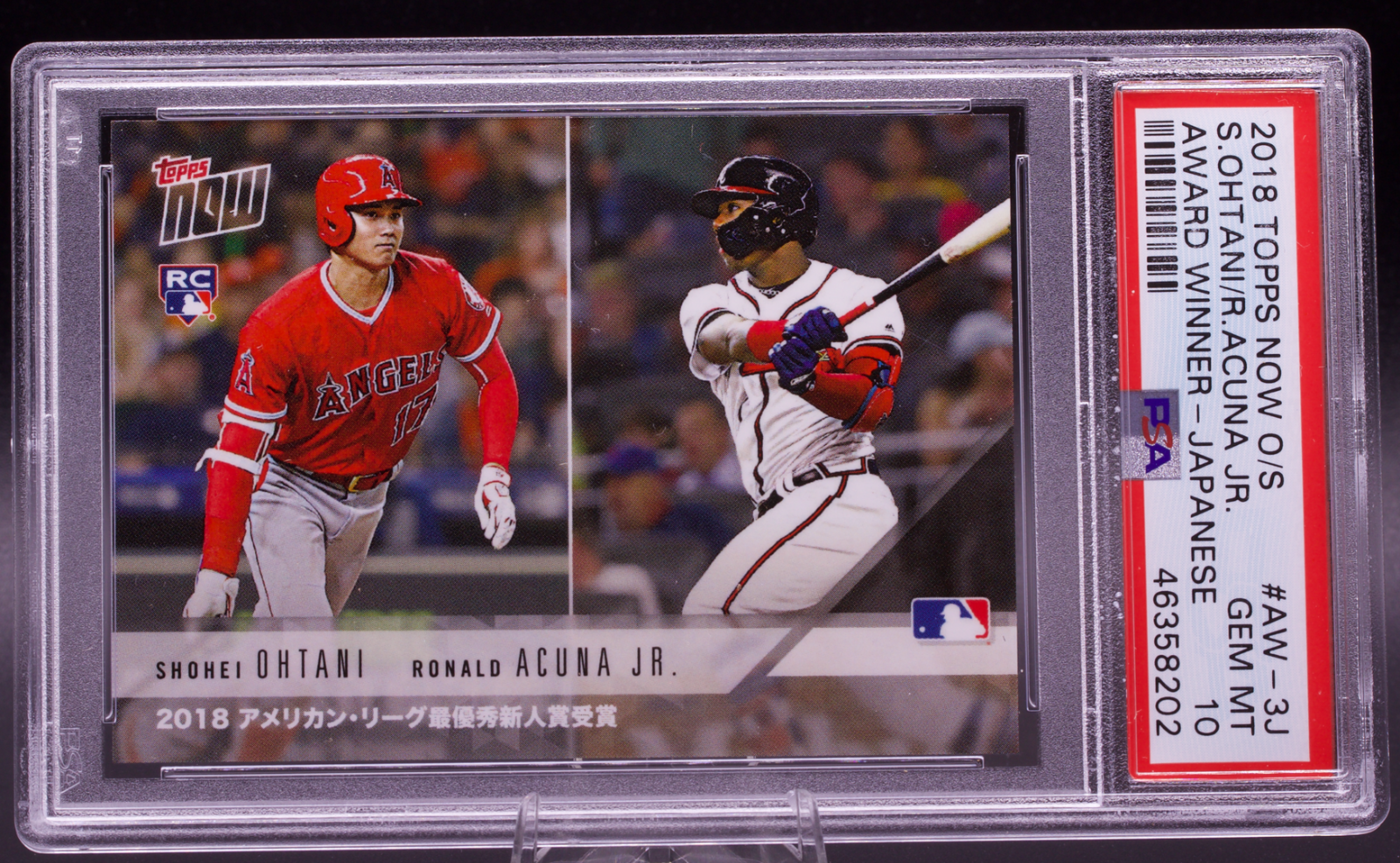 2018 Topps Now Shohei Ohtani Ronald Acuna Jr Rookie RC AW-3J PSA 10 GEM MINT