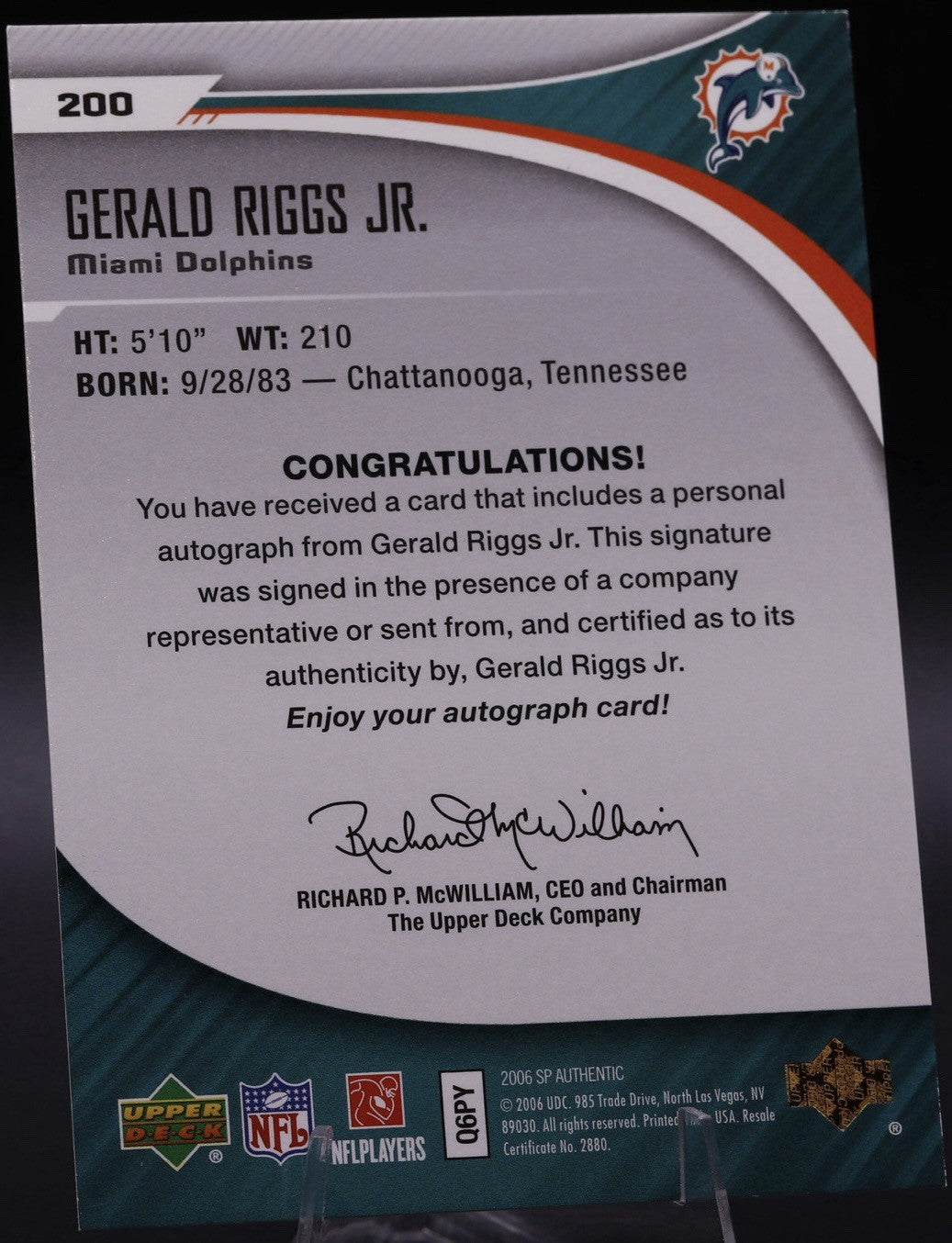 2006 SP Authentic Signatures /1175 Gerald Riggs Jr #200 Rookie Auto RC