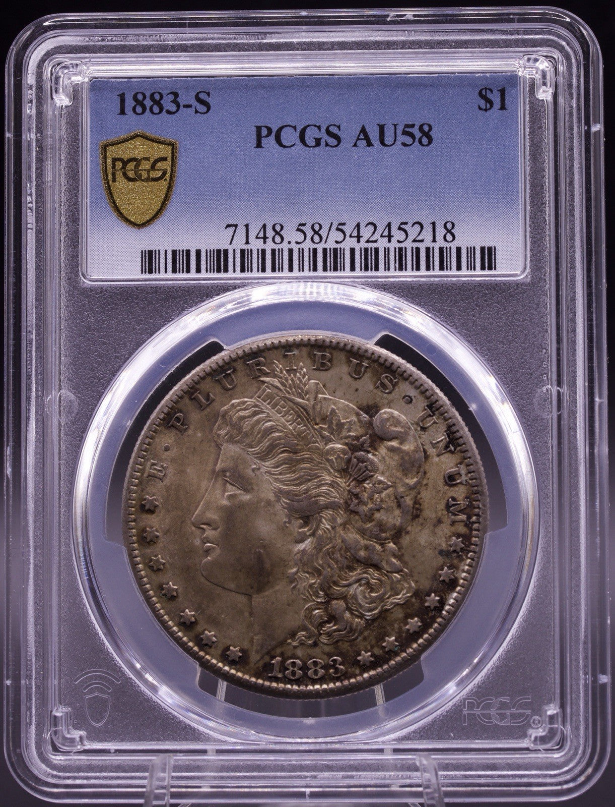 1883-S Morgan Silver Dollar PCGS AU58 Semi Key Date San Francisco 90% Silver $1