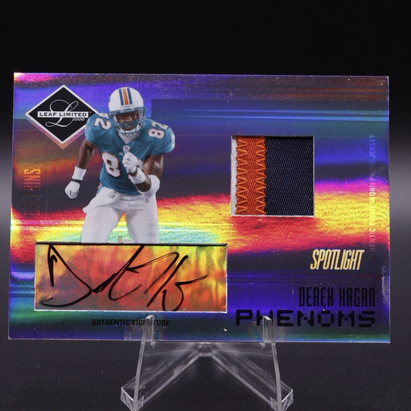 2006 Leaf Limited Derek Hagan RC Patch Auto #14/25 SP Phenom Spotlight Dolphins