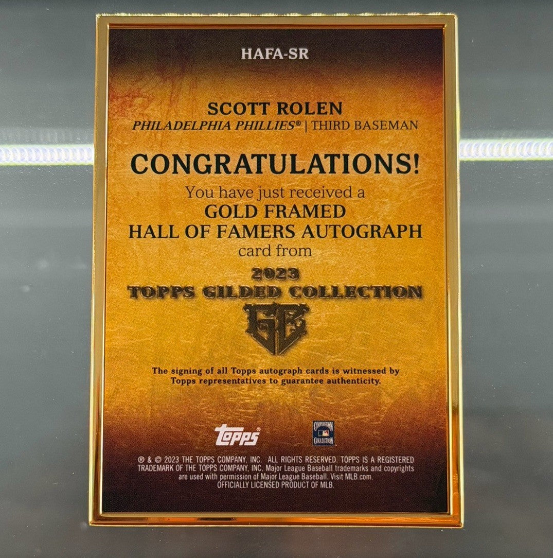 2023 Topps Gilded Collection Scott Rolen Gold Framed HOF Auto 01/25 Phillies