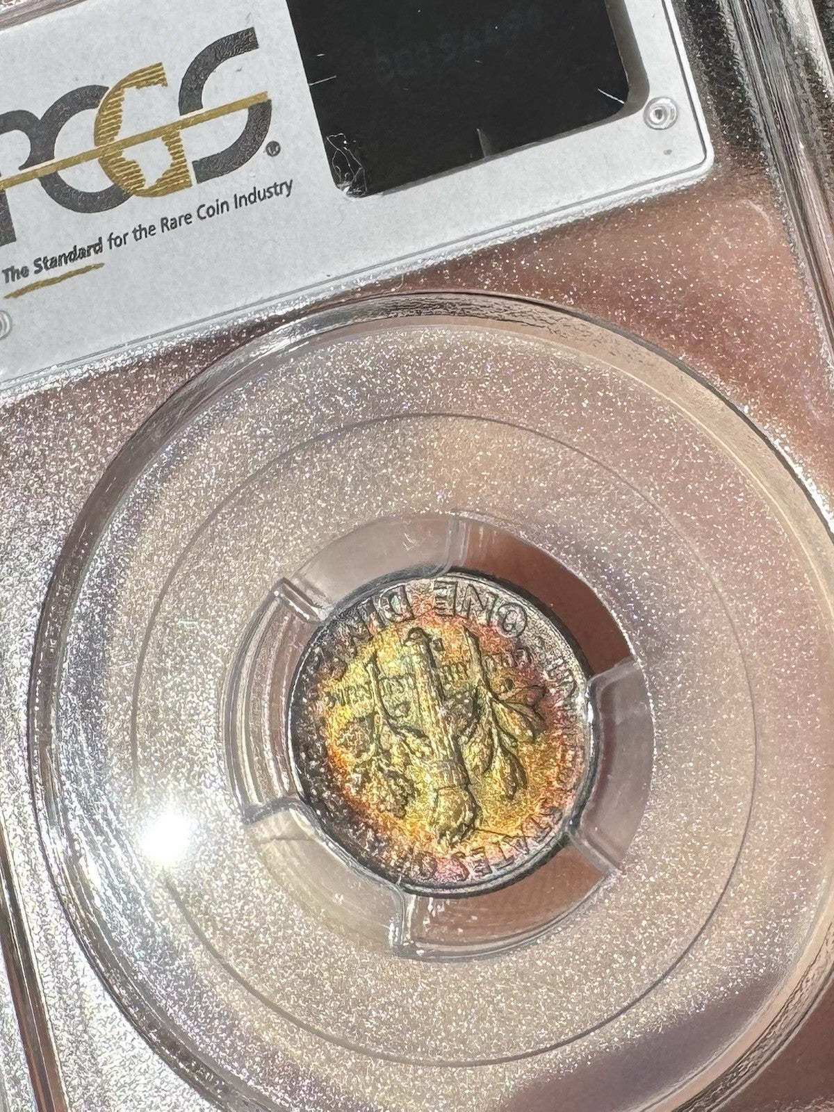 1960-D Roosevelt Dime PCGS MS66 • Full Rainbow Toning • Toned 10C Coin