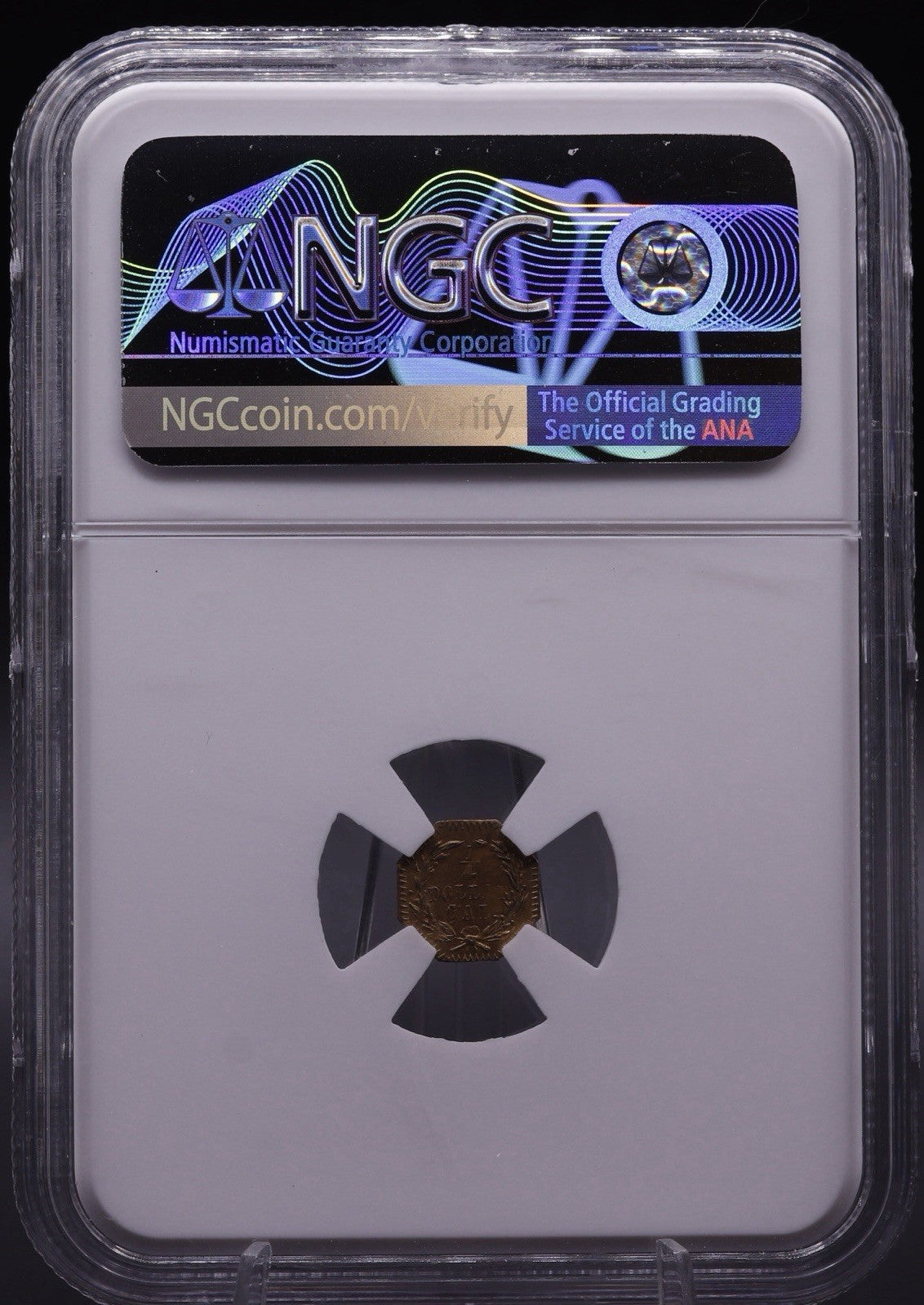 1876 Octagonal Gold Quarter Dollar BG-780 NGC MS64 Octagonal Liberty Cali Gold