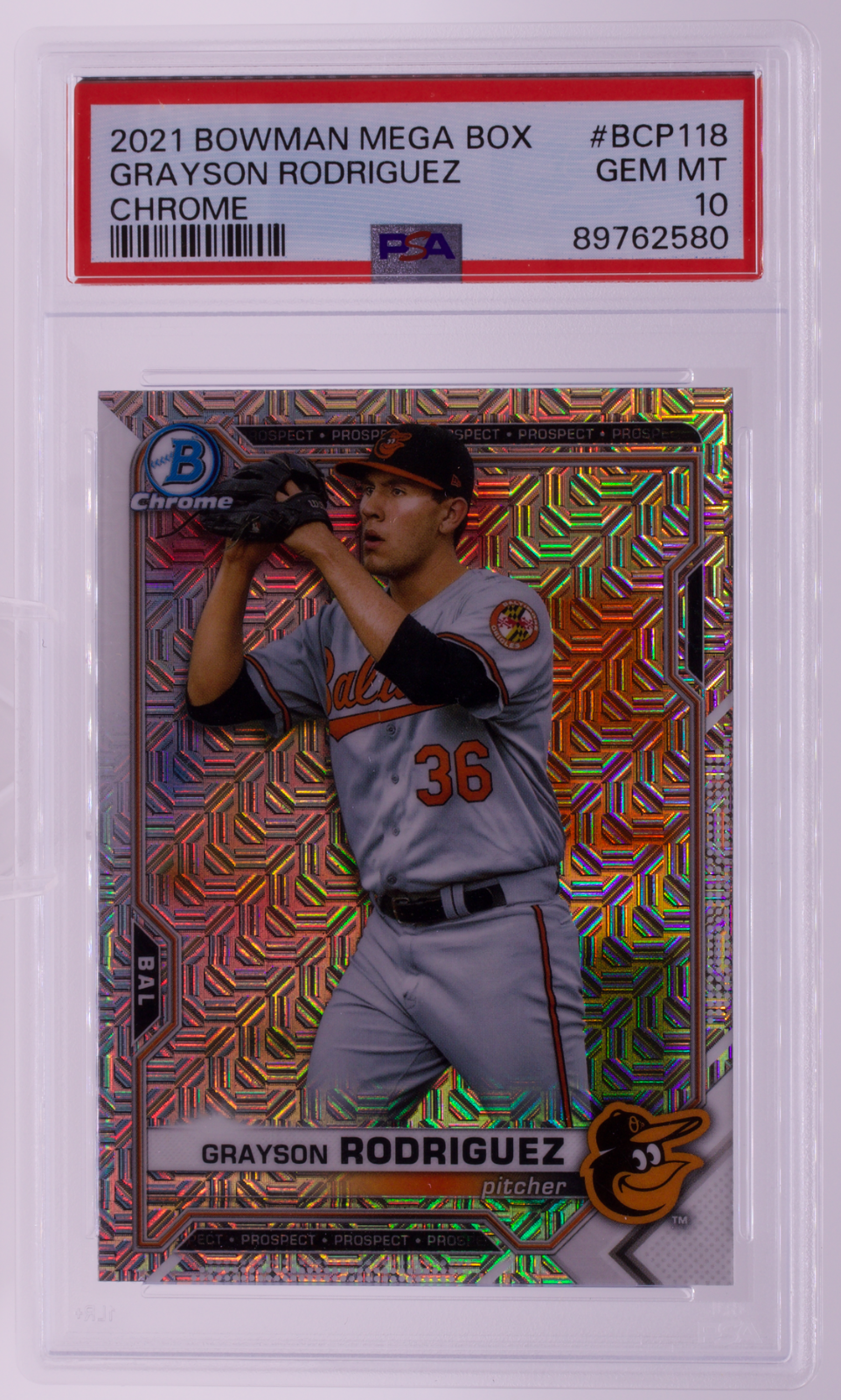 2021 Bowman Mega Box Chrome Grayson Rodriguez #BCP118 PSA 10 GEM MT