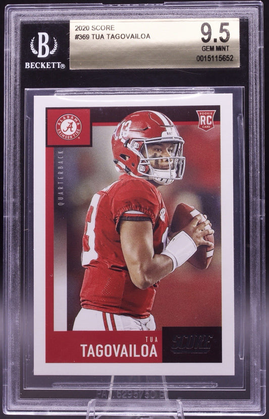 2020 Score Tua Tagovailoa Rookie #369 BGS 9.5 Gem Mint Dolphins RC