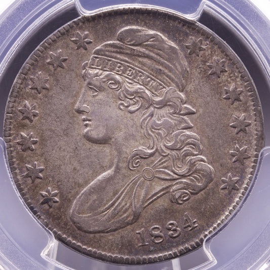 1834 Sm Date, Sm Letters Capped Bust Silver Half Dollar PCGS AU-50