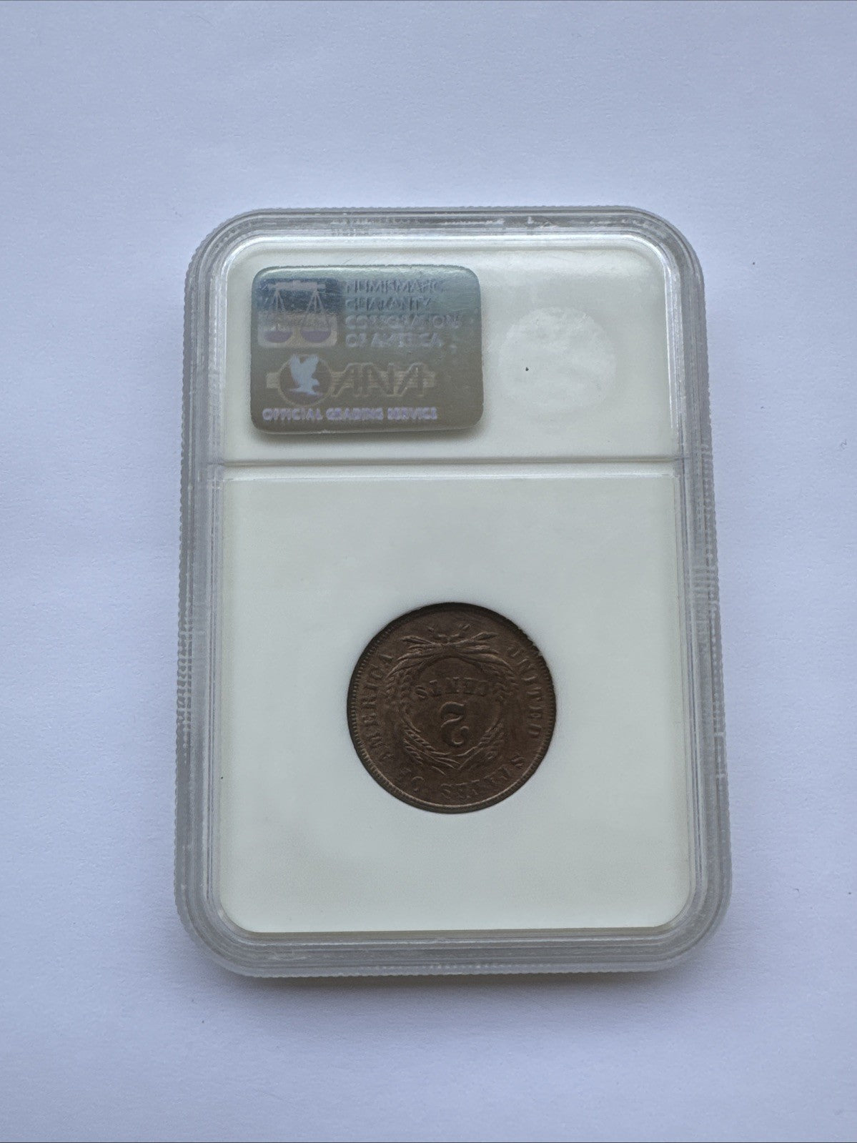 1864 Two Cent Piece – NGC Graded MS64 RB – Large Motto - Civil War Era Coin