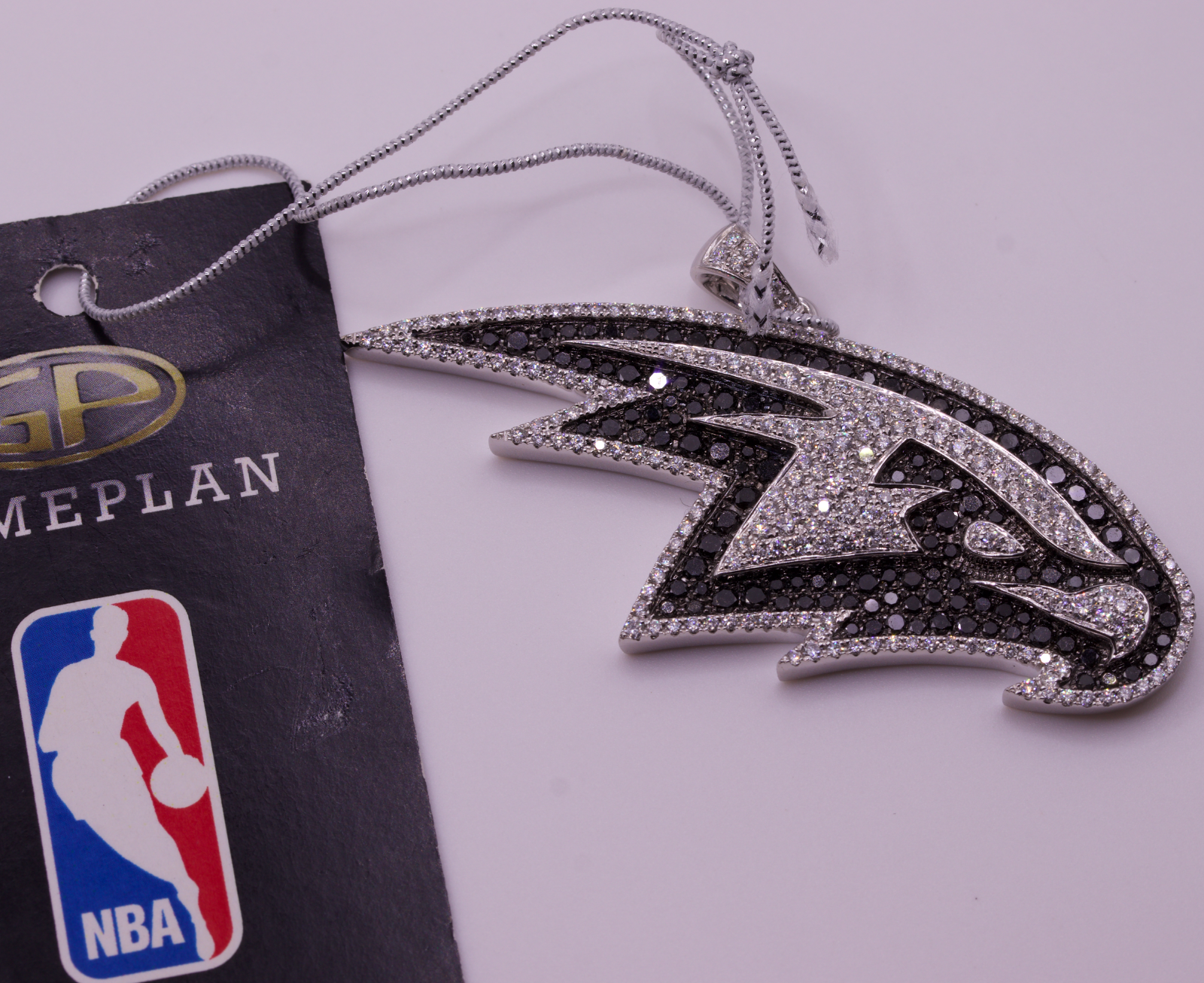 Atlanta Hawks Gameplan NBA Diamond Pendant 14K White Gold 3.78ctw