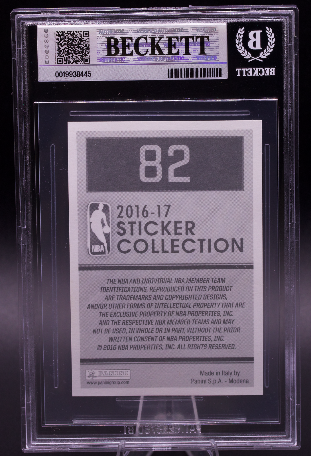2016-17 Panini European Sticker LeBron James #82 Foil BGS Holder 8.5 NM-MT+ Cavs