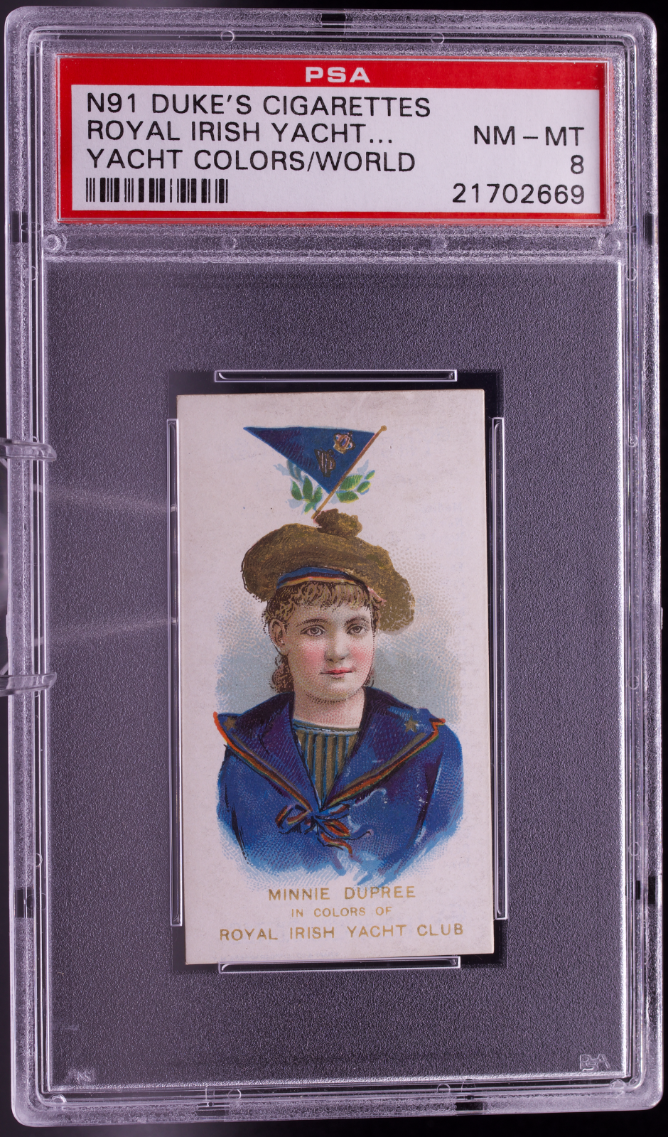N91 Duke's Cigarettes Minnie Dupree Royal Irish Yacht Club PSA 8 NM-MT