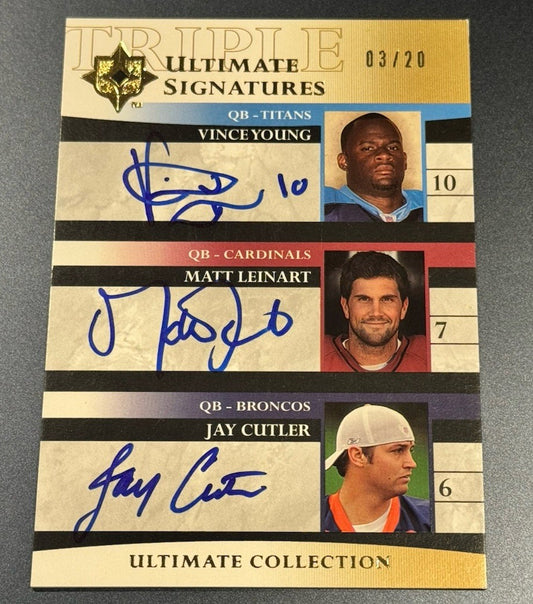 2006 Ultimate Signatures Triple Auto /20 • Cutler Leinart Vince Young • Rare SP 