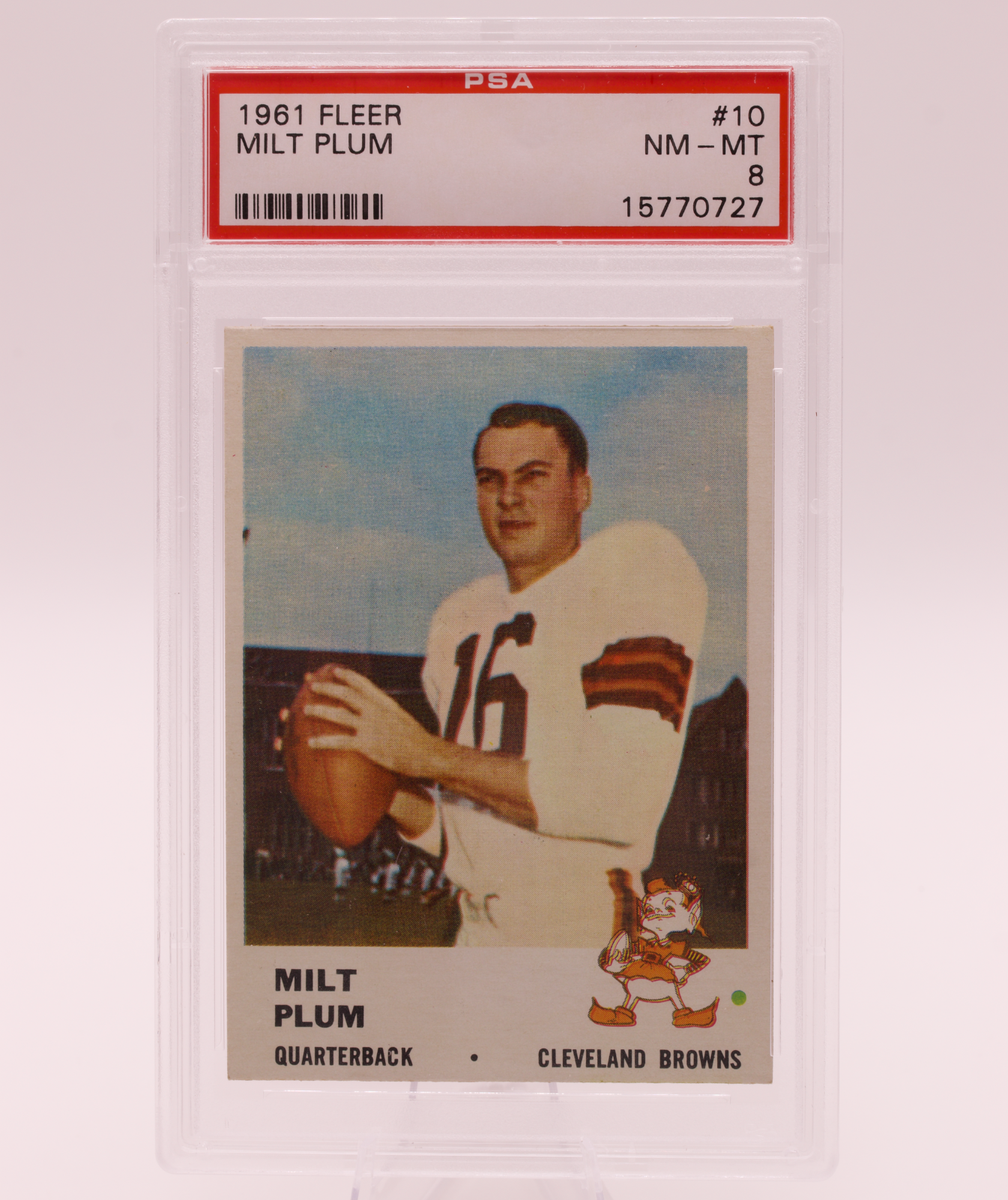 1961 Fleer #10 Milt Plum PSA 8 NM-MT Cleveland Browns Quarterback Penn State