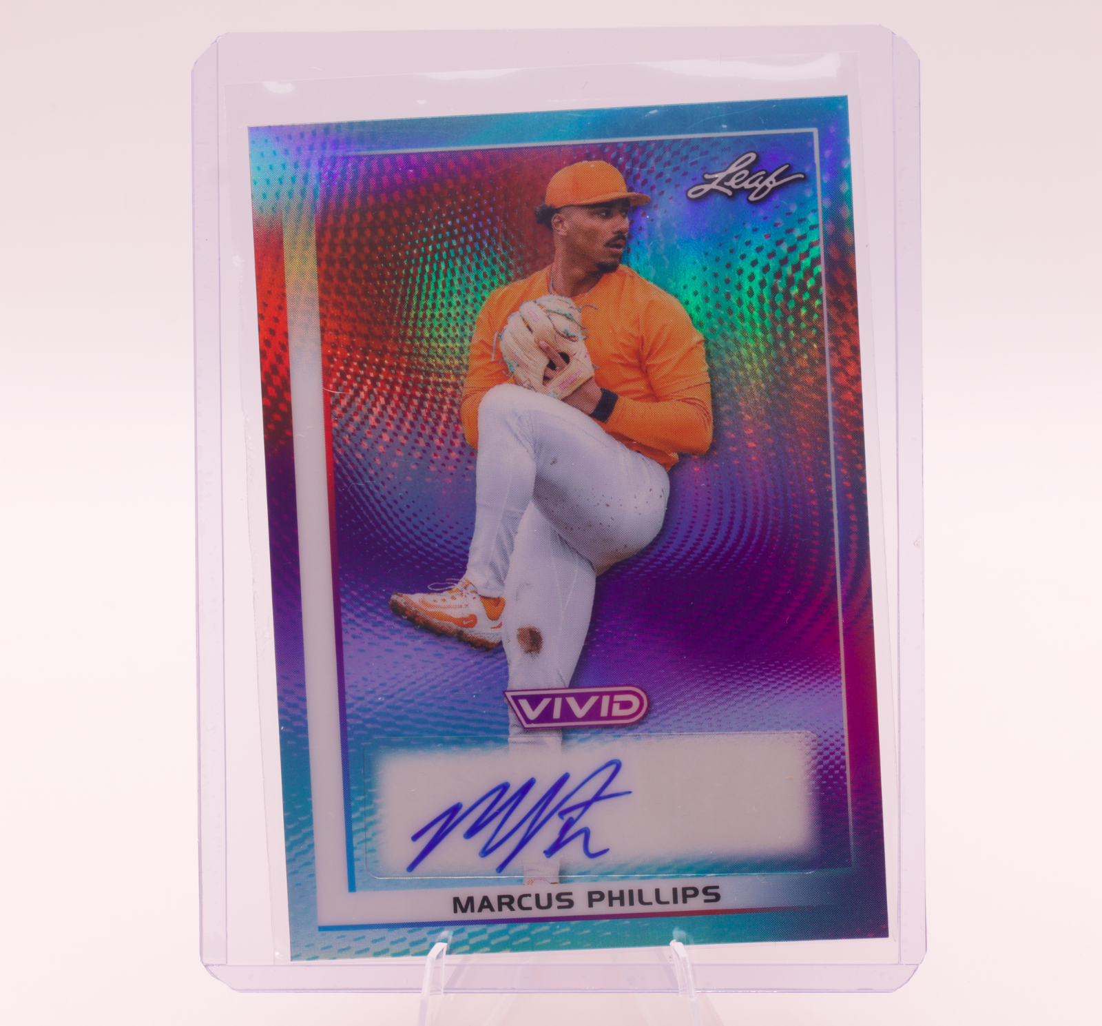2026 Leaf Vivid Marcus Phillips Auto /35 BA-MP1 Red Sox Tennessee 1st Rd Pick