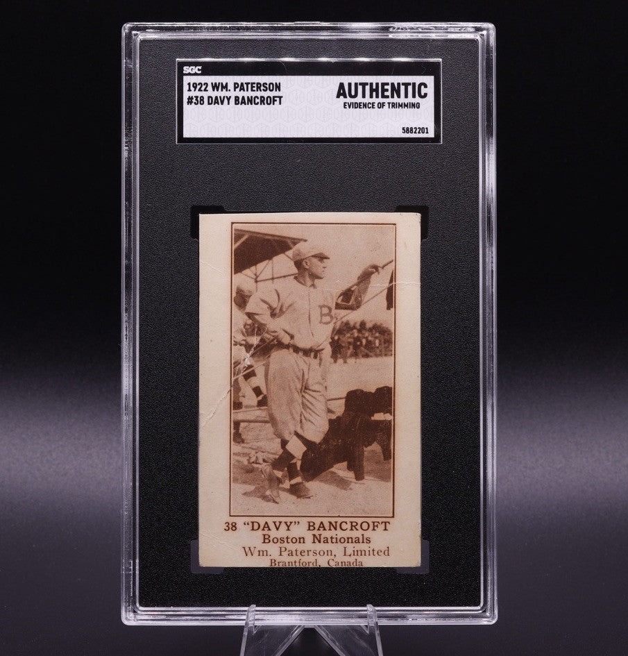1922 Wm. Paterson Baseball #38 Davy Bancroft SGC Authentic HOF Boston Nationals