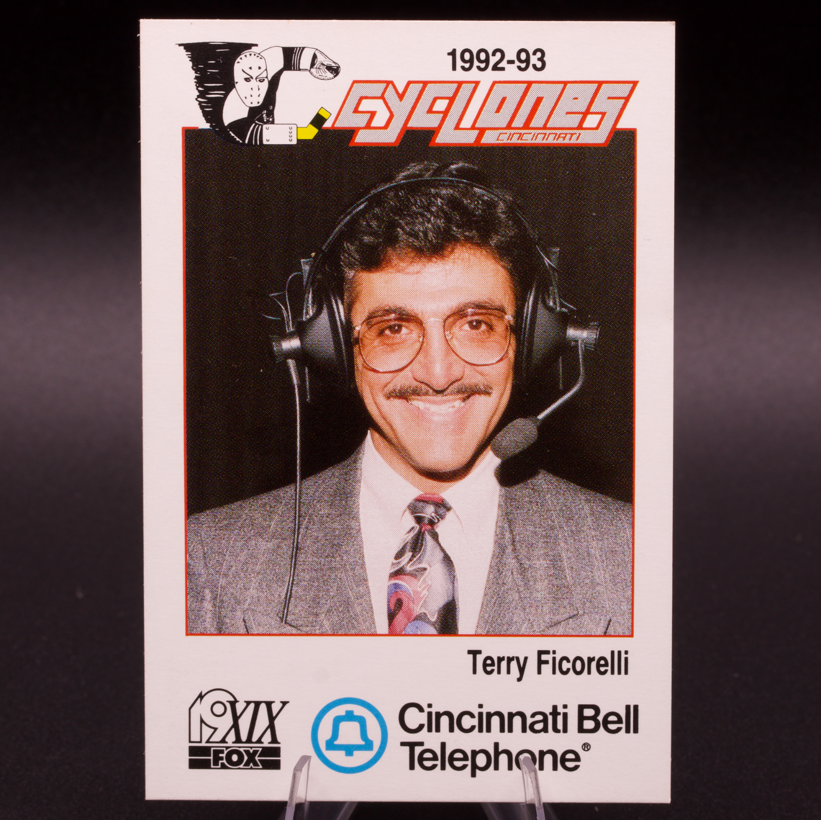 1992-93 Cincinnati Cyclones IHL Terry Ficorelli Cincinnati Bell Telephone Hockey