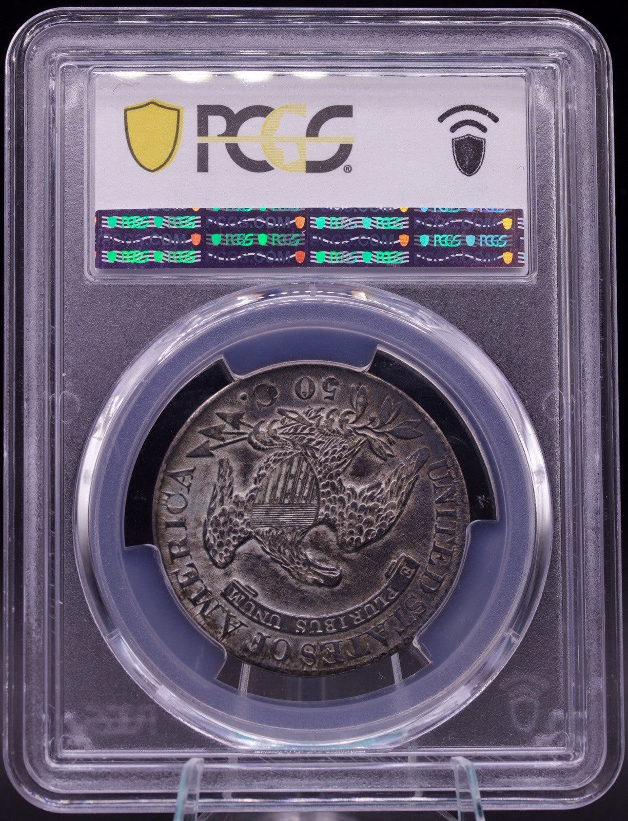 1827 Capped Bust Half Dollar PCGS AU50 Square Base 2 50C Silver - Toner