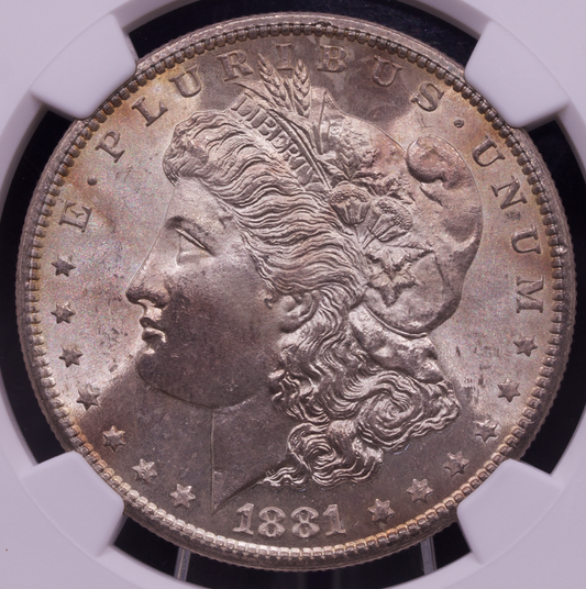 1881-S Morgan Silver Dollar NGC MS67 Gem Light Golden Toning $1 Coin