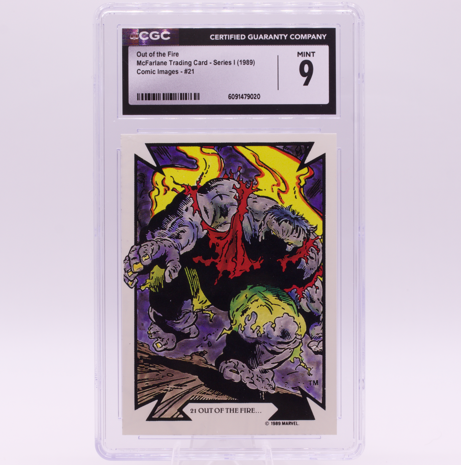1989 McFarlane Comic Images "Out of the Fire..." #21 CGC 9 MINT Marvel Card