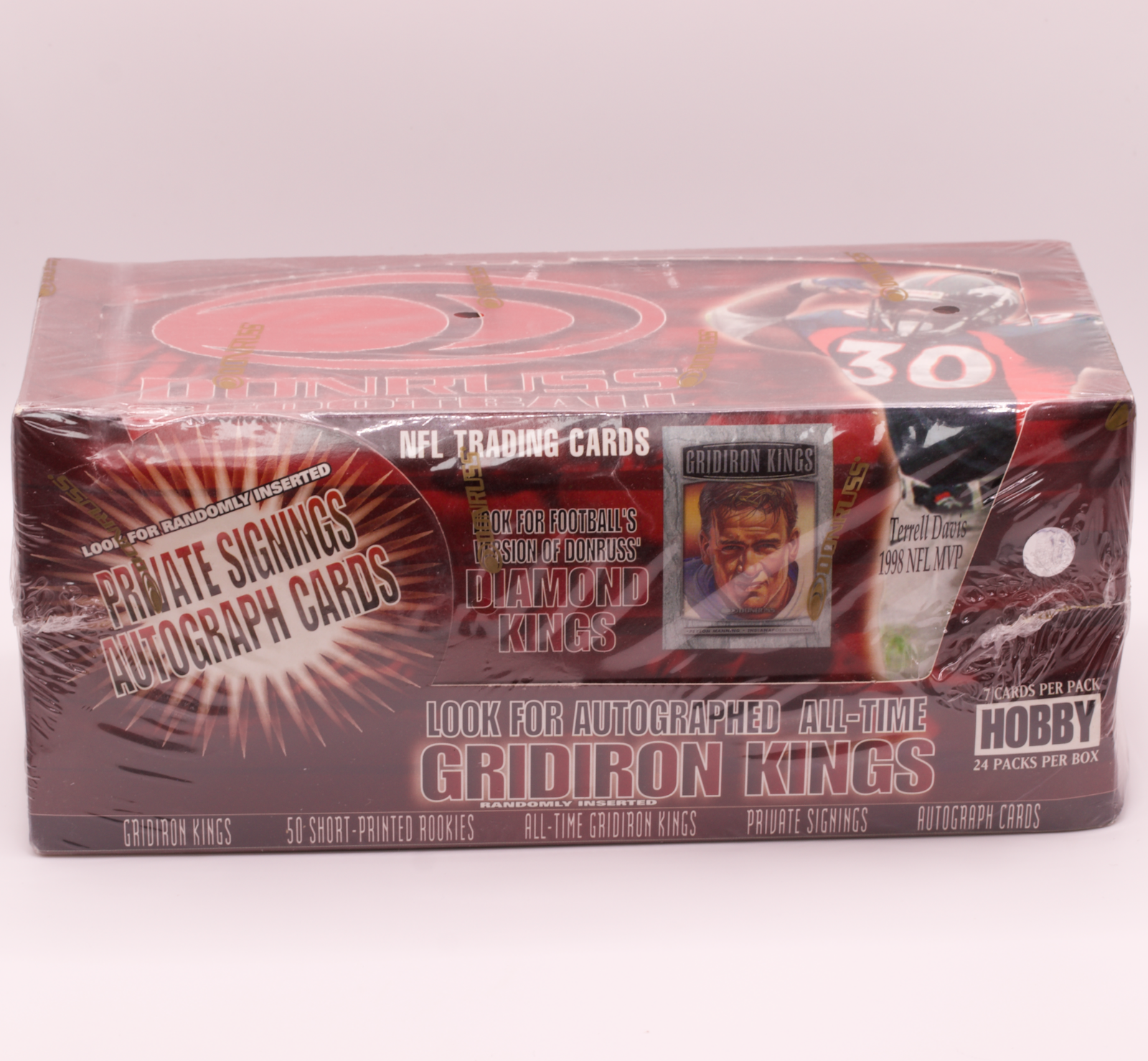 1999 Donruss Football Factory Sealed Hobby Box 24 Packs 7 Cards Per Pack NFL