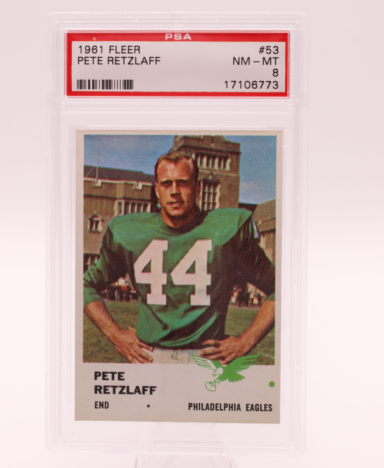 1961 Fleer #53 Pete Retzlaff PSA 8 NM-MT Philadelphia Eagles Football