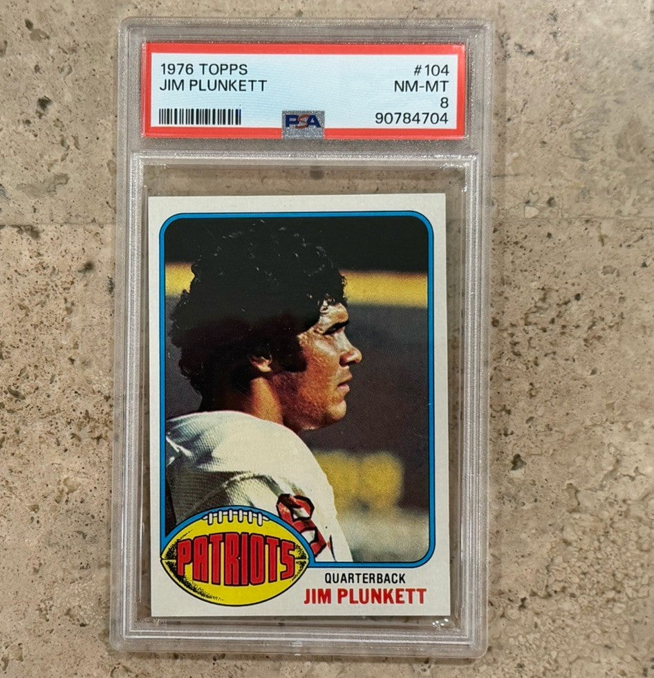 1976 Topps #104 Jim Plunkett PSA 8 NM-MT New England Patriots Vintage Football