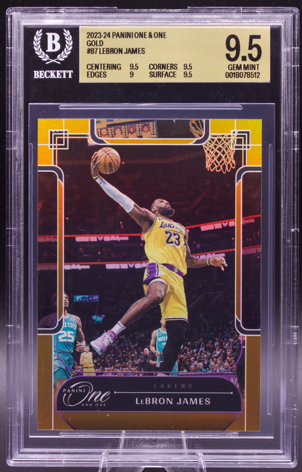 2023-24 Panini One & One Gold LeBron James #87 /10 BGS 9.5 Gem Mint