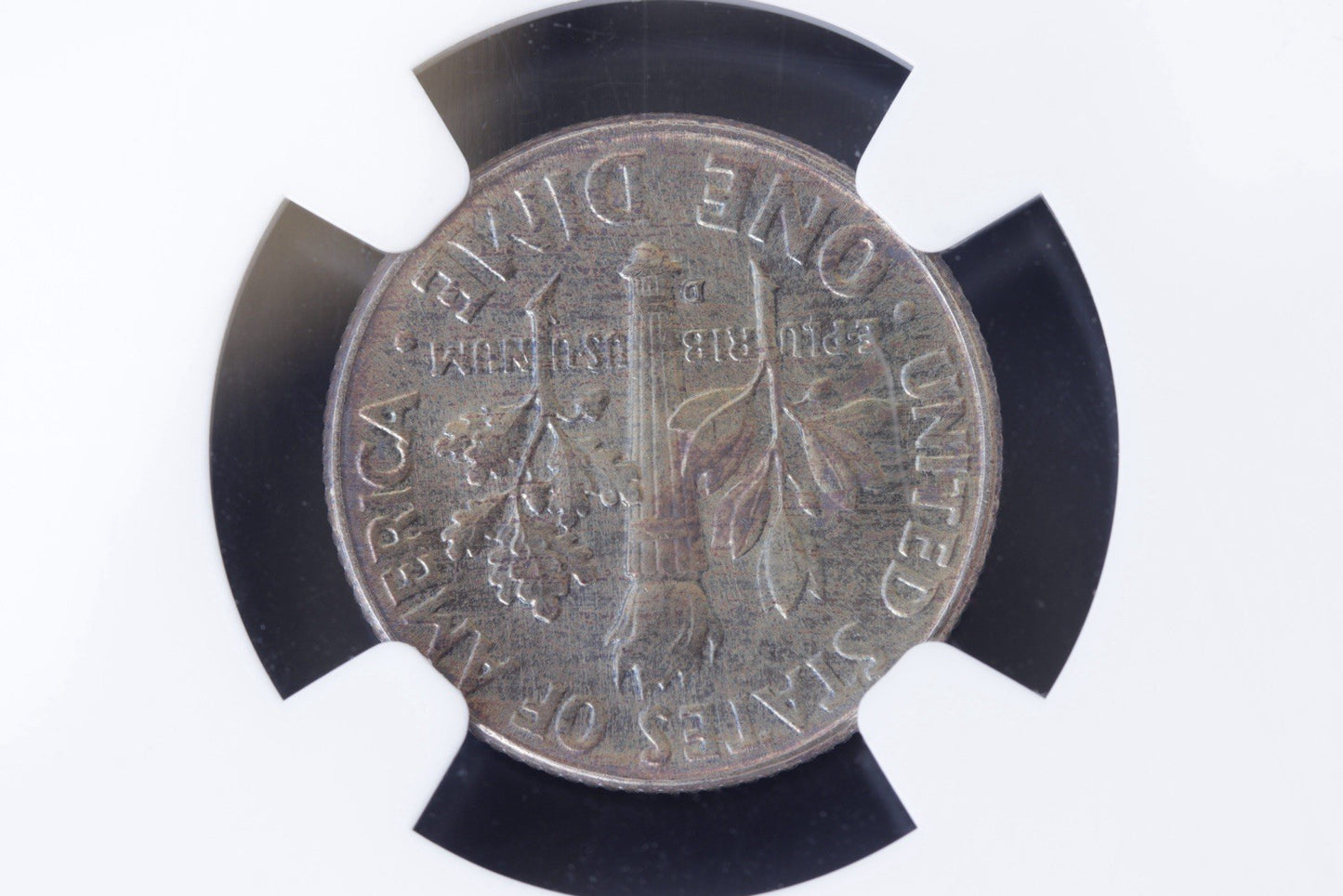 1962-D Roosevelt Dime MS66 NGC • Rainbow Toned Gem • Blue, Rose & Gold Glow