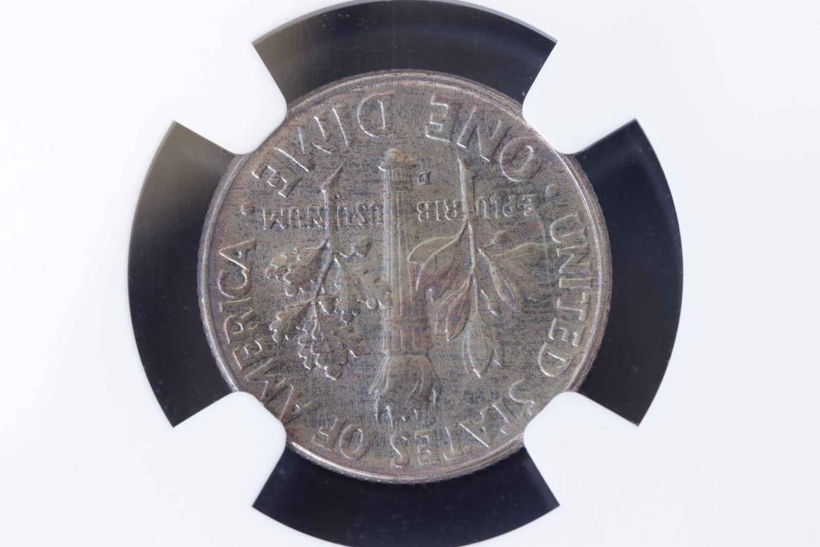 1962-D Roosevelt Dime MS66 NGC • Rainbow Toned Gem • Blue, Rose & Gold Glow
