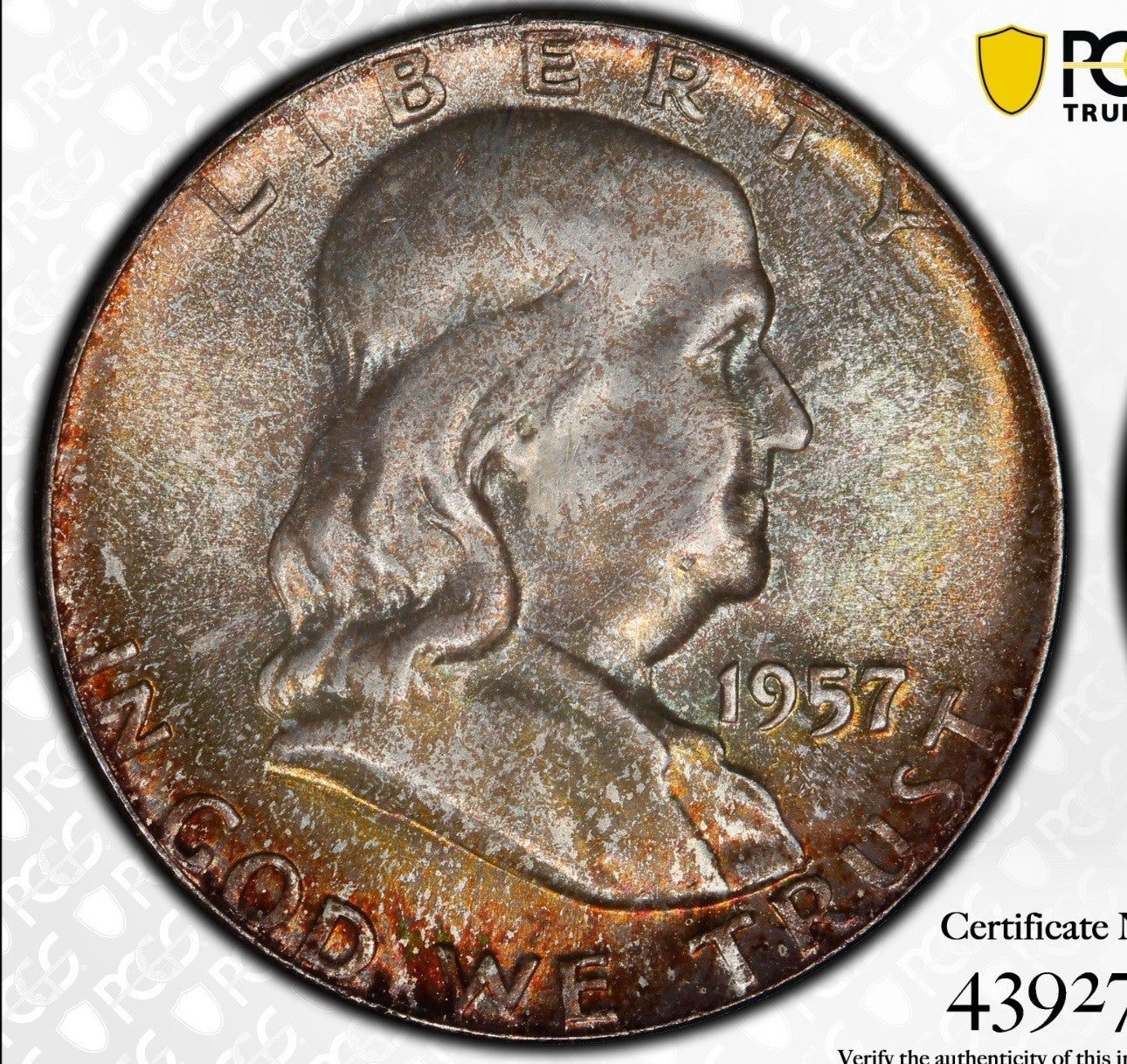 1957 Franklin Half Dollar PCGS MS67 • High-Grade Silver • Original Toning 🔥🔥