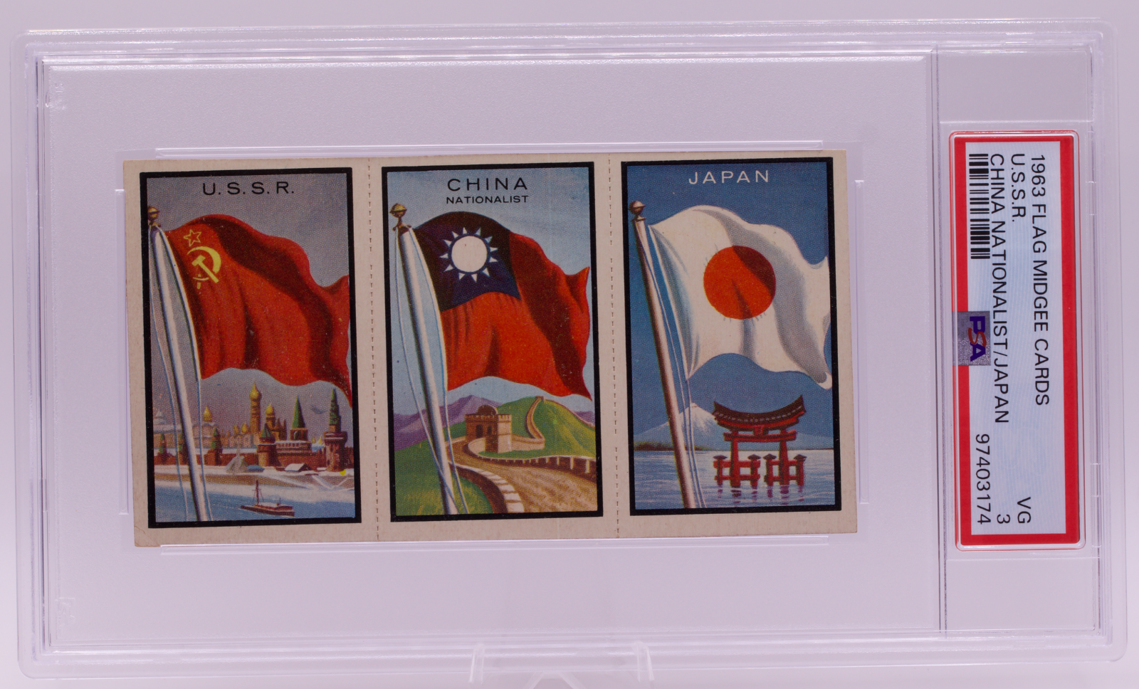 1963 Flag Midgee Cards USSR China Nationalist Japan PSA VG 3