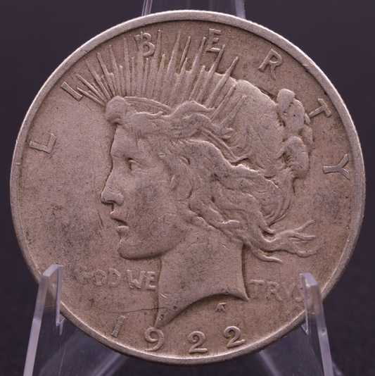 1922-P Peace Silver Dollar $1 Coin Circulated 90% Fine Silver Vintage Raw Find