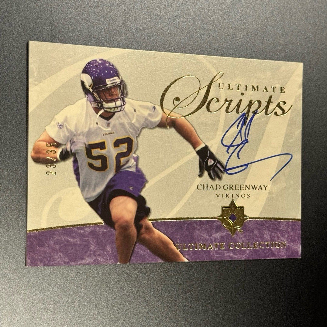 2006 Ultimate Collection Chad Greenway RC Auto /35 • Vikings • Rookie Scripts