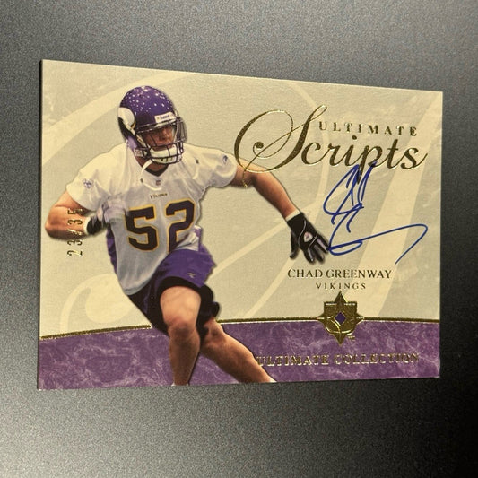 2006 Ultimate Collection Chad Greenway RC Auto /35 • Vikings • Rookie Scripts