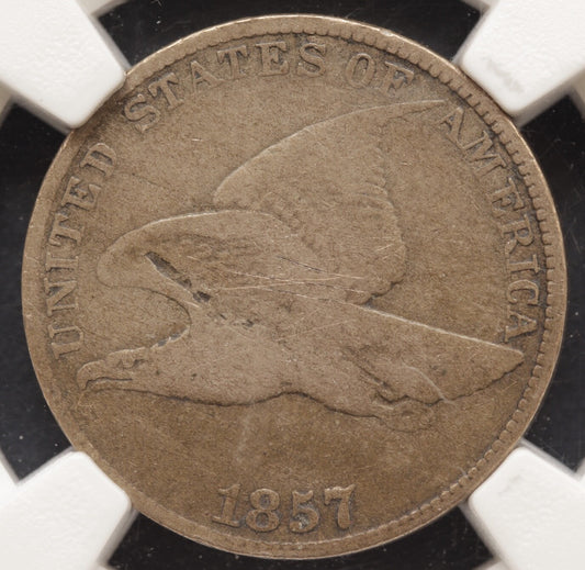 1857 Flying Eagle Cent NGC Fine Details Obv Scratched Small Cent 1C Coin